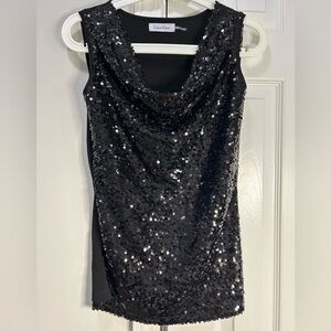 Calvin Klein Black Sequin Women's Top size S